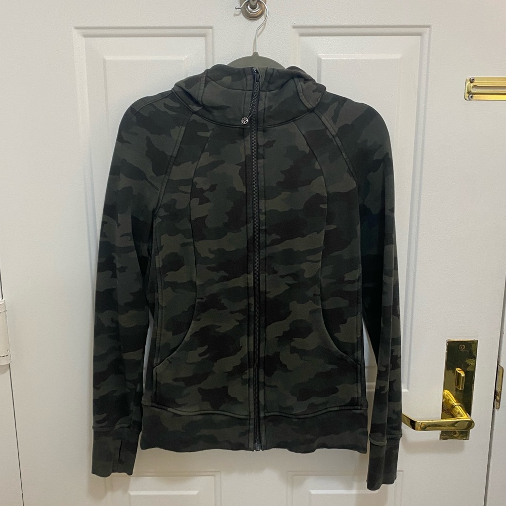 Lululemon Scuba Full Zip Hoodie - Cotton - Heritage 365 Camo Green -size  8